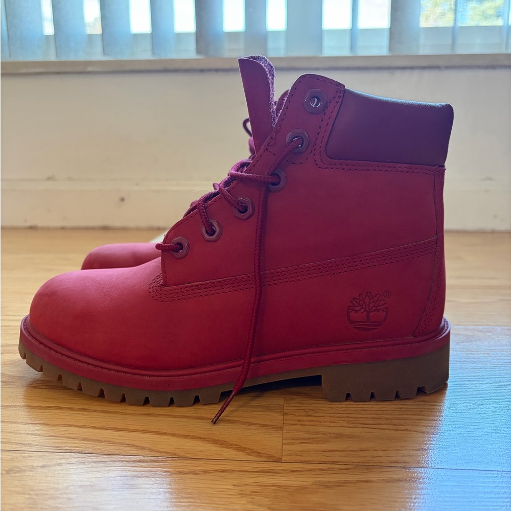 Timberland Cherry Red Nubuck Boots